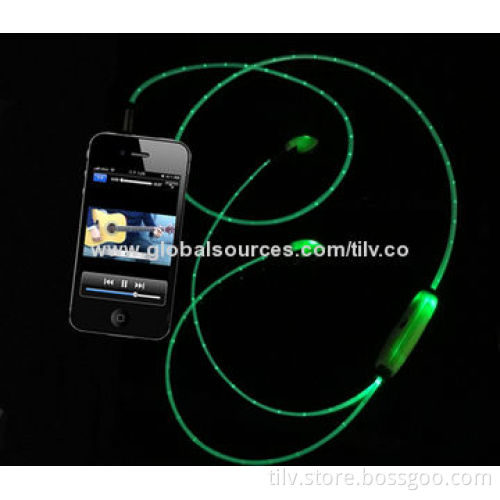 2014 Colorful LED Glinting Earphone with Microphone